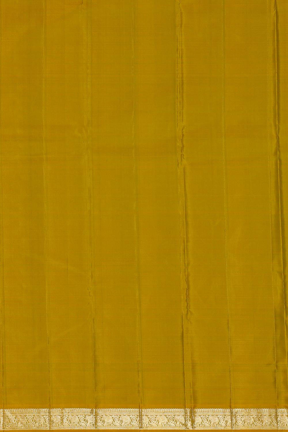 Image of Kanchipattu Olive Green Brocade Saree